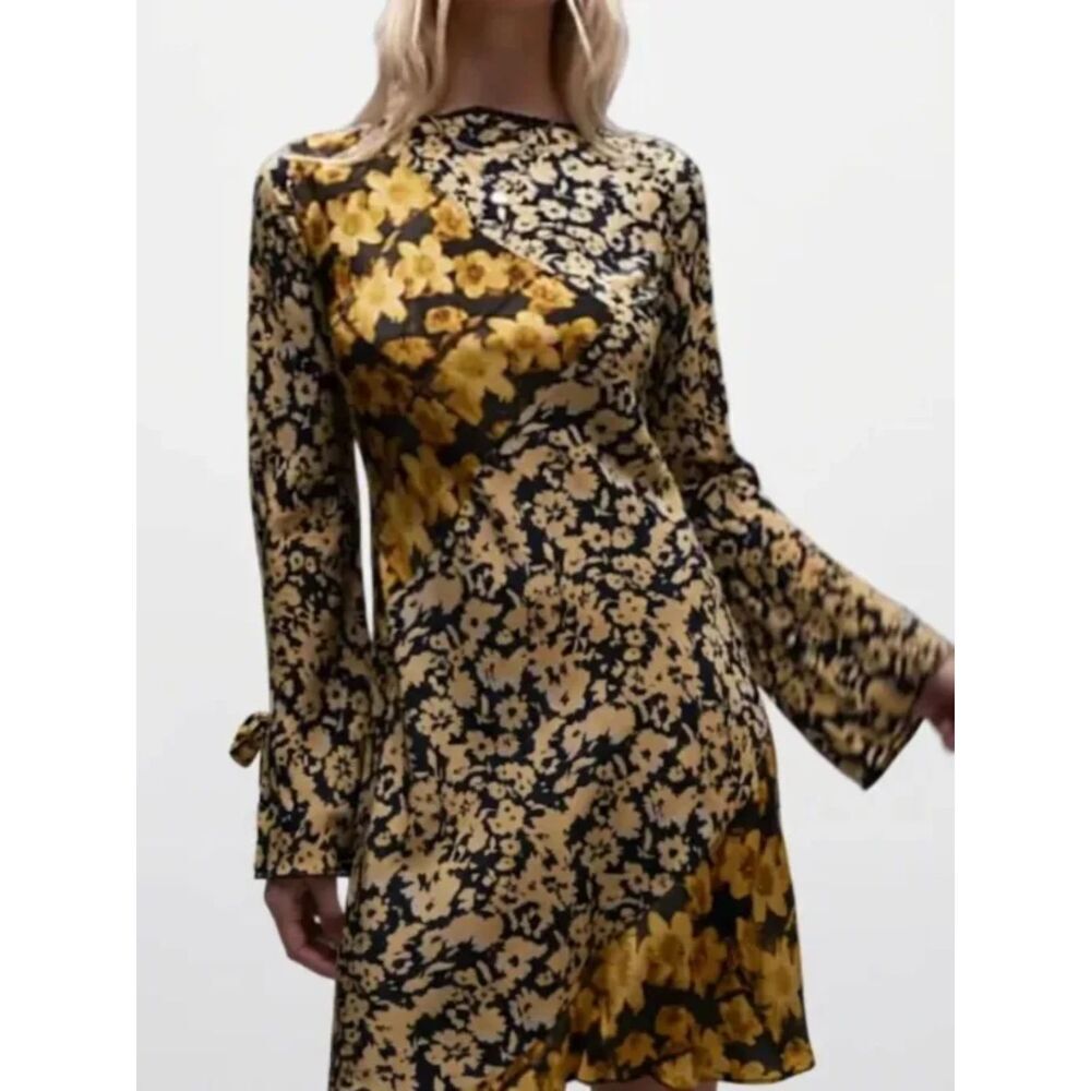 Topshop mixed print mini tea dress